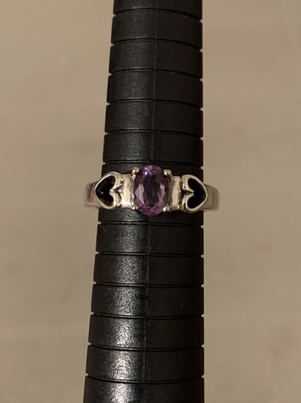 Vintage ADI Sterling Silver Amethyst Cocktail Ring 7.75